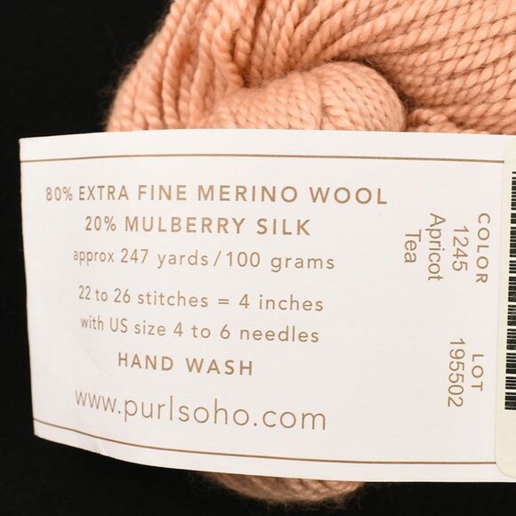 Purl Soho Mulberry Merino Yarn Merino Wool Mulberry Silk Apricot Tea - Picture 4 of 4